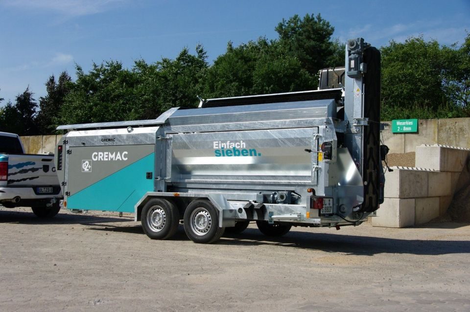 Gremac e2+ – Siebtrommel und Heckband von hinten
