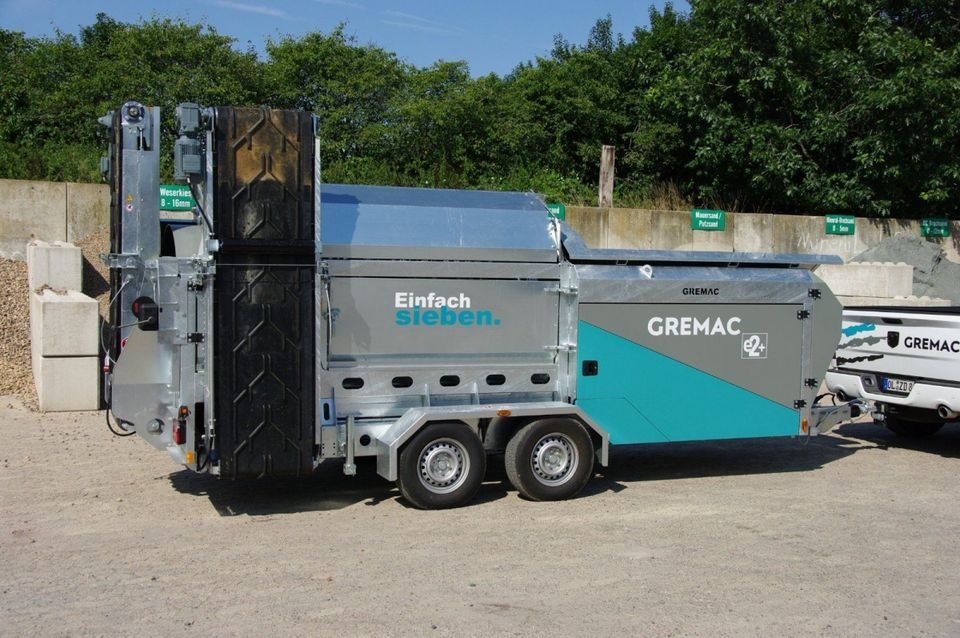 Gremac e2+ – Frontansicht der 3-Meter-Siebtrommel